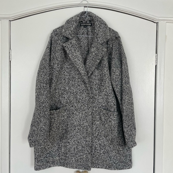 Steve Madden Women's Black and White Pea Coat ladies XL - Picture 1 of 7